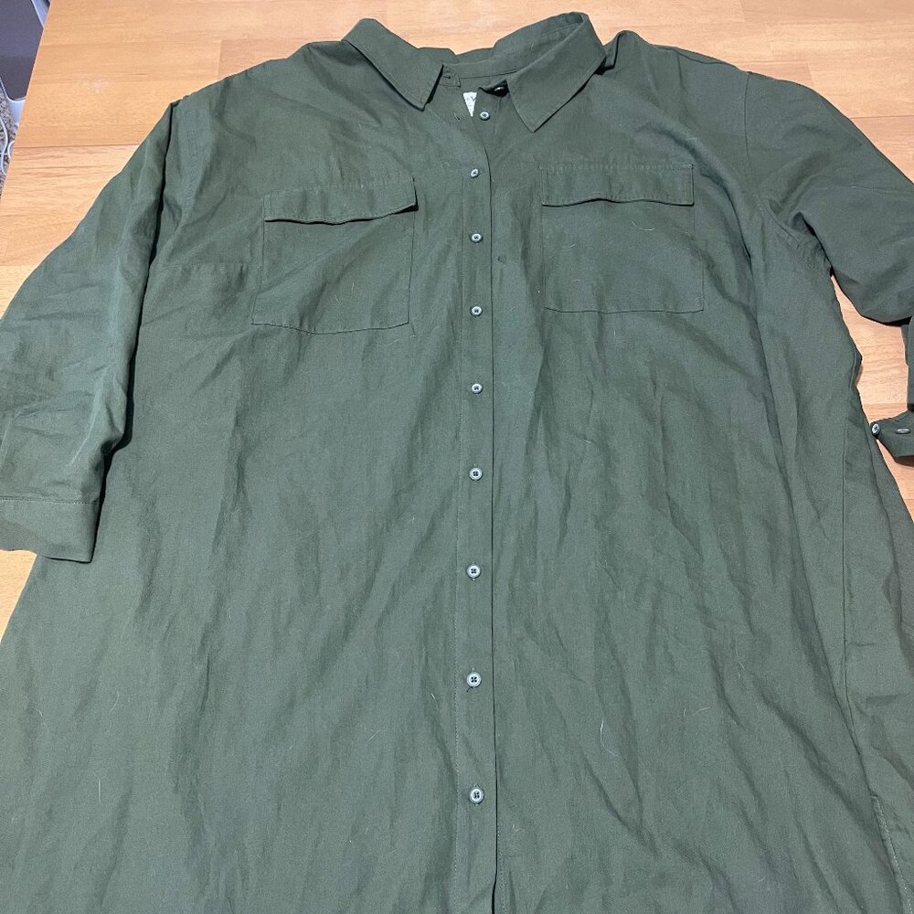 NWOT Olive Green Shirtdress